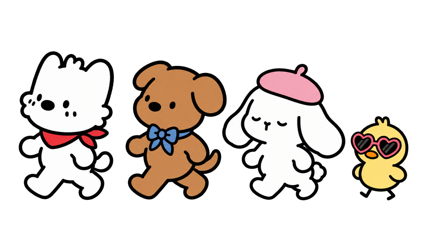 The BUBU brand dog wearing a red scarf
